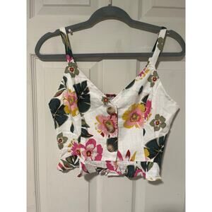Resolve J.O.A Floral cropped Tank Top woman’s size Medium